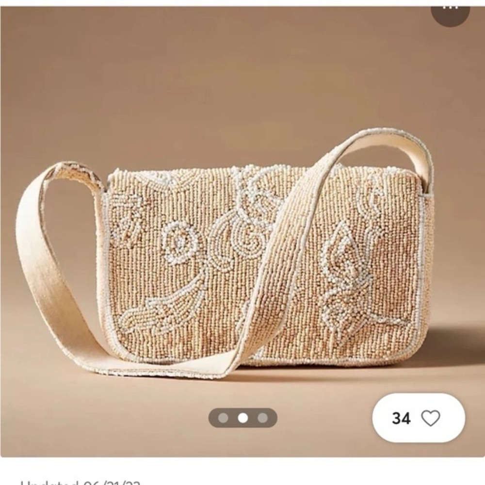 Anthropologie Fiona Floral Beaded Handbag - Picture 2 of 5